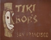 Tiki Bob Vintage Wood Sign Original Art Logo Graphic