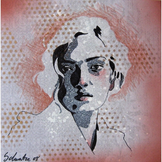 Ghost Portrait I - Original Art - Mixed Media Illustration