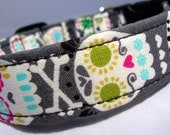 Día de los Muertos dog collar 1 inch wide-- you pick size