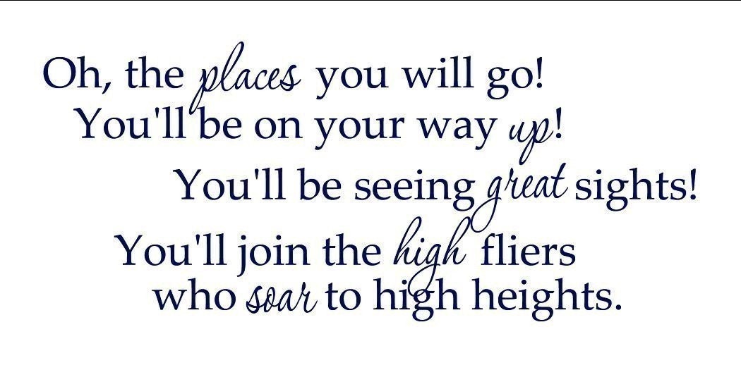 SALE- Dr. Seuss Oh the Places You Will Go Childrens/Nursery/ Toddler/ Preschooler Vinyl Wall Decal- Buy 2 Get 1 Free