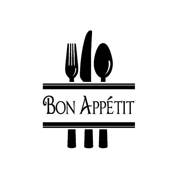 SALE- Silverware Bon Appetit Vinyl Wall or Tile Decal- Buy 2 Get 1 Free