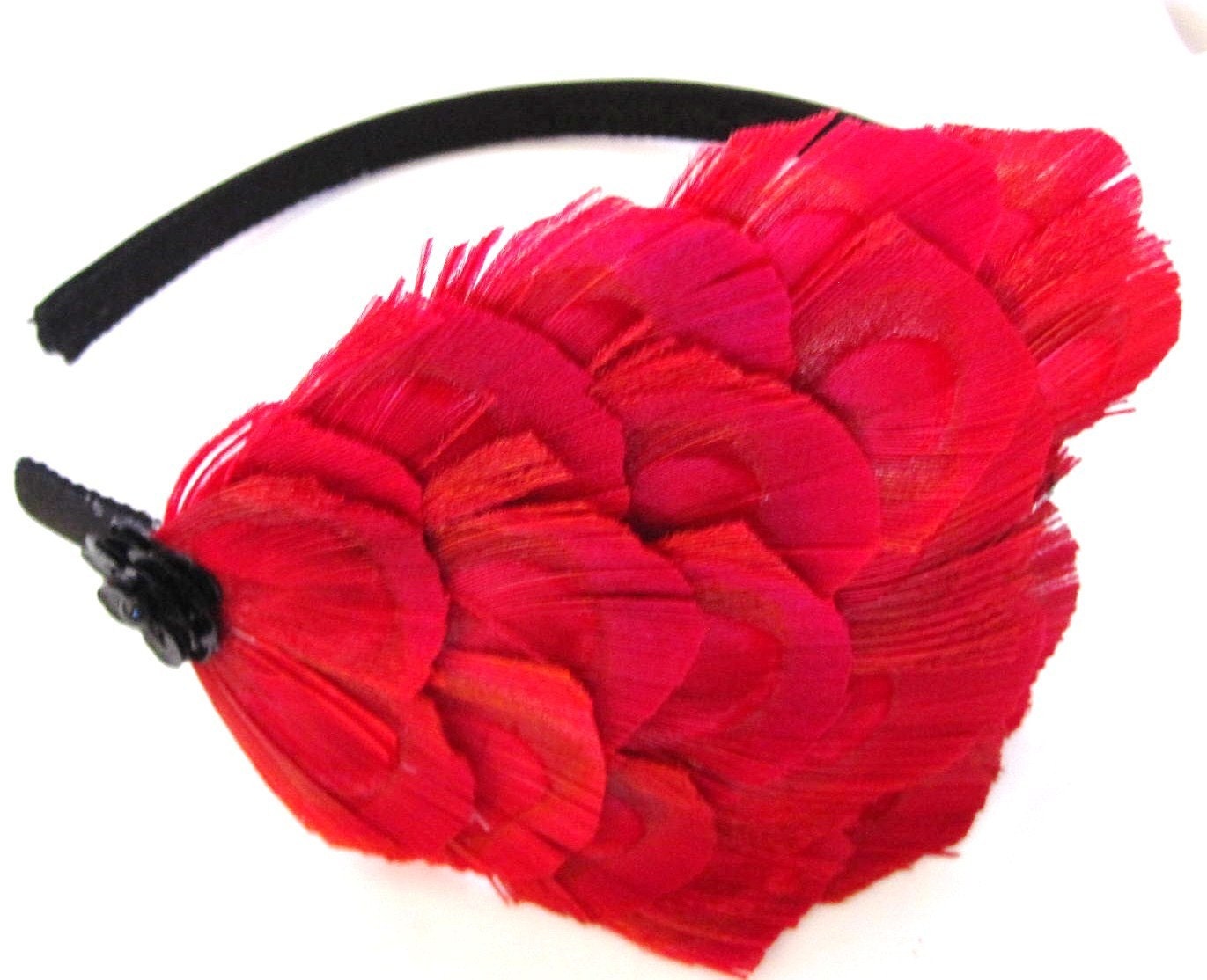 Becca- blue peacock feather headband, can also be made as a clip