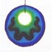 Blue, Green and Purple, Abstract, Fused Glass, Ruffle Ring Suncatcher, fused glass art by colorolight on Etsy
