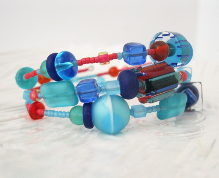 Coral Turquoise Fusion Wrap Bracelet