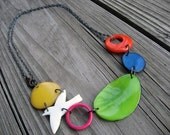 Bright Colored Tagua Nut Necklace adjustable