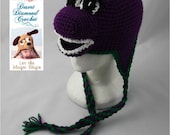 Purple Dinosaur Earflap Beanie - Any Colors - Any Size