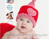 Crochet Pattern 052 - Valentine Gnome Beanie Hat - All Sizes