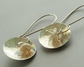 Hammered Sterling Disc with Keishi Pearl Earrings