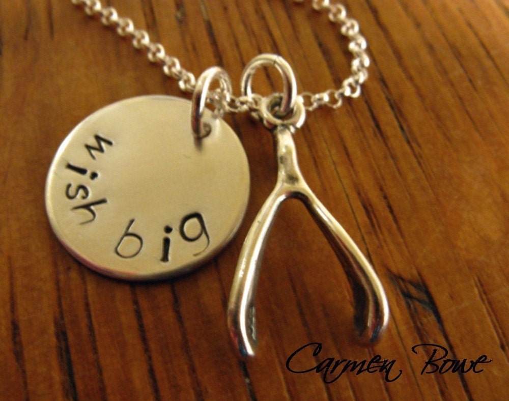 Custom Sterling Wish Big Charm Necklace by Carmen Bowe
