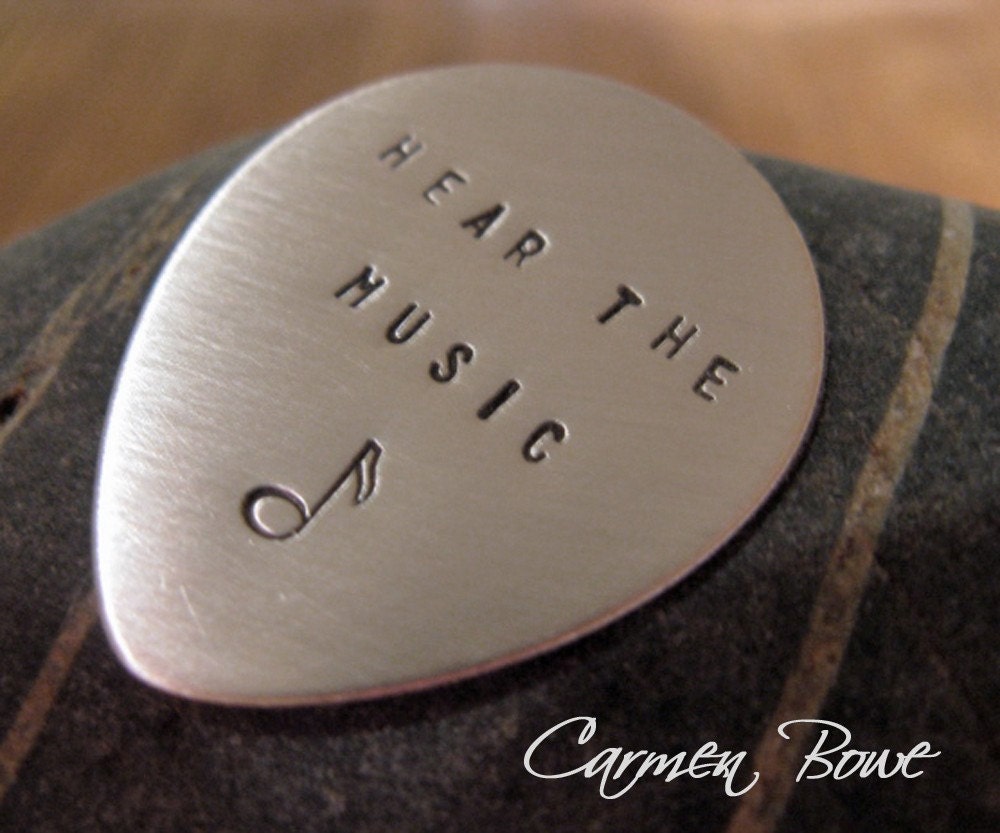 Custom Sterling Silver Guitar Pick by Carmen Bowe