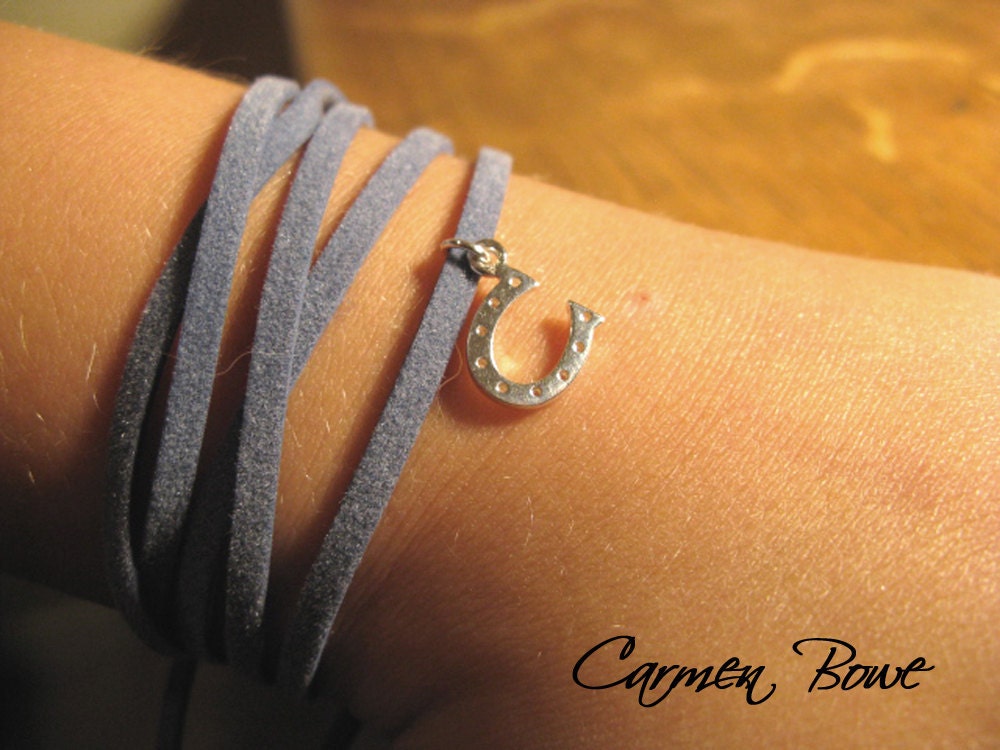 Sterling Silver Lucky Horseshoe Wrap Bracelet by Carmen Bowe