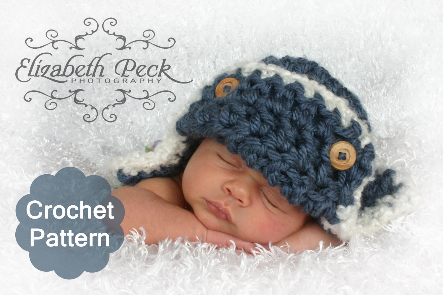 Aviator Crochet Pattern -- 0-6 month size -- Sell what you make INSTANT DOWNLOAD