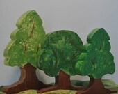 25% OFF SALE - Wooden Toy Montessori and Waldorf Inspired, Small Set of Summer Trees - Landscape Play - Ready to Ship