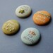 Magnets or pins, Modern Hand Embroidery Sampler Magnets in MELON Colors for Fridge or Craft Room Decor