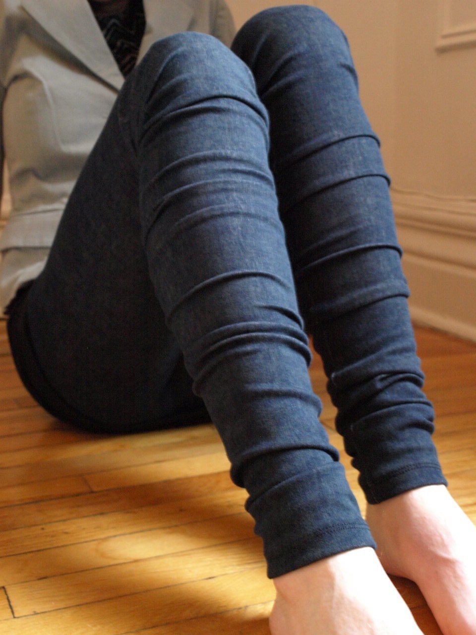 Faux jeans extra long pull-on legging medium