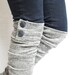 Gray knit military leg warmers