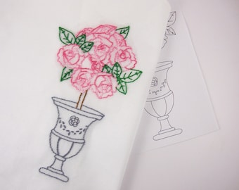 Rose Roses Hand Embroidery Pattern Packet