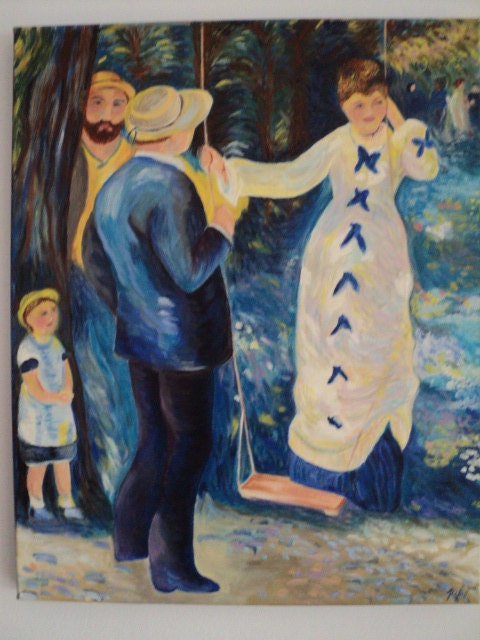 reproduction renoir 1876 the swing 16 inchs by 20 inchs mjcreation julie