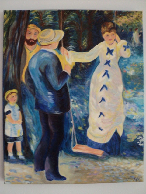 reproduction renoir 1876 the swing 16 inchs by 20 inchs mjcreation julie
