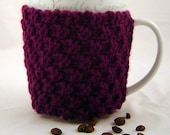 Dark Orchid Hand Knit Coffee Mug Cozy