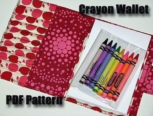 Crayon Wallet Pdf Pattern - Instant download NO WAITING