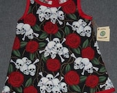 New Skull and Rose Toddler Dress size 2T-4T