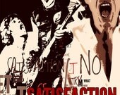 Rolling Stones giclee art poster Satisfaction canvas print  wall  dark red lyric typography