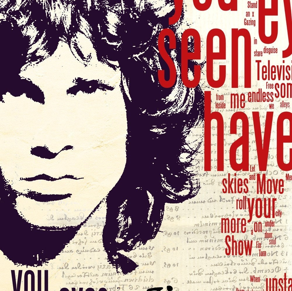 Music Poster The Doors Singer Jim Morrison Music fine Art.cotton canvas by artistico Handmade Wall Decor giclee large print