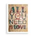 All You Need Is Love Typography Poster Print canvas quote phrase words   powerful  romantic gift family home  Decor typography print