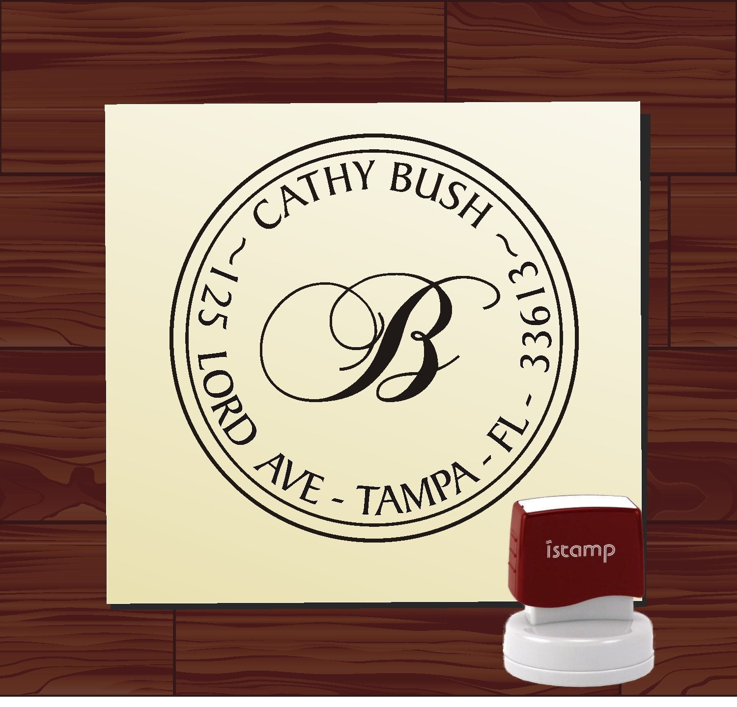 Custom Personalized ROUND SELF INKING Return Address Rubber Stamp - style 1141- cute wedding gift