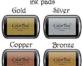 ColorBox Rich Color metalic Pigment Ink Pads for any size Rubber Stamp - Gold SILVER COPPER BRONZE