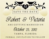 SAVE THE DATE Acryllic block mounted Stamp -style 6022  - custom wedding stationary
