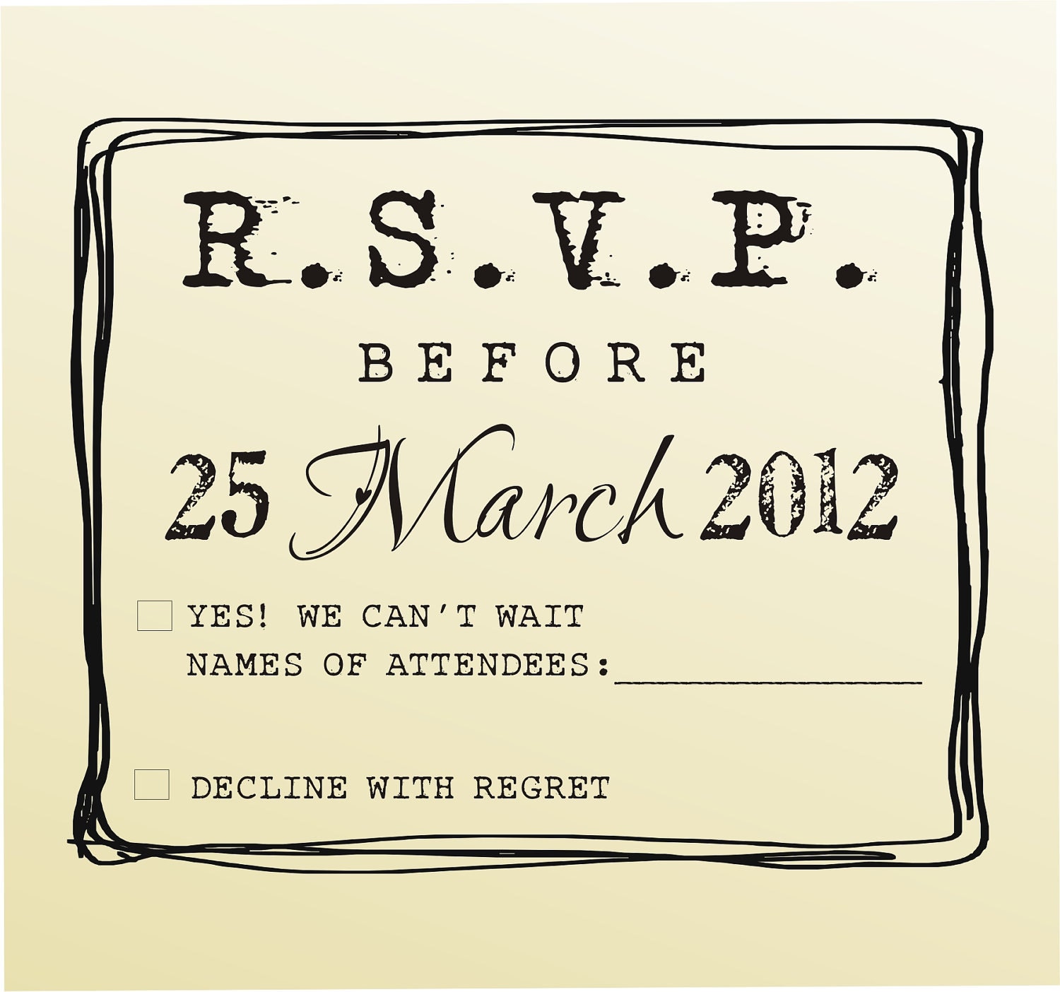RSVP rubber stamp for custom DIY wedding invitations -style 6021RSVP  - custom wedding stationary