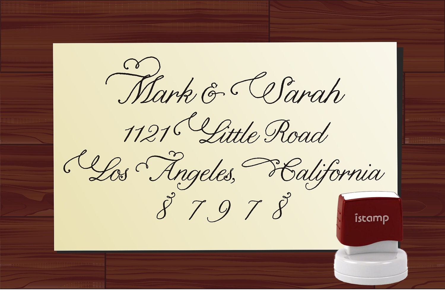 Handwriting Script Custom  Return Address Stamp  - SELF INKING Style 9016 - Personalized Wedding or Christmas Stamper