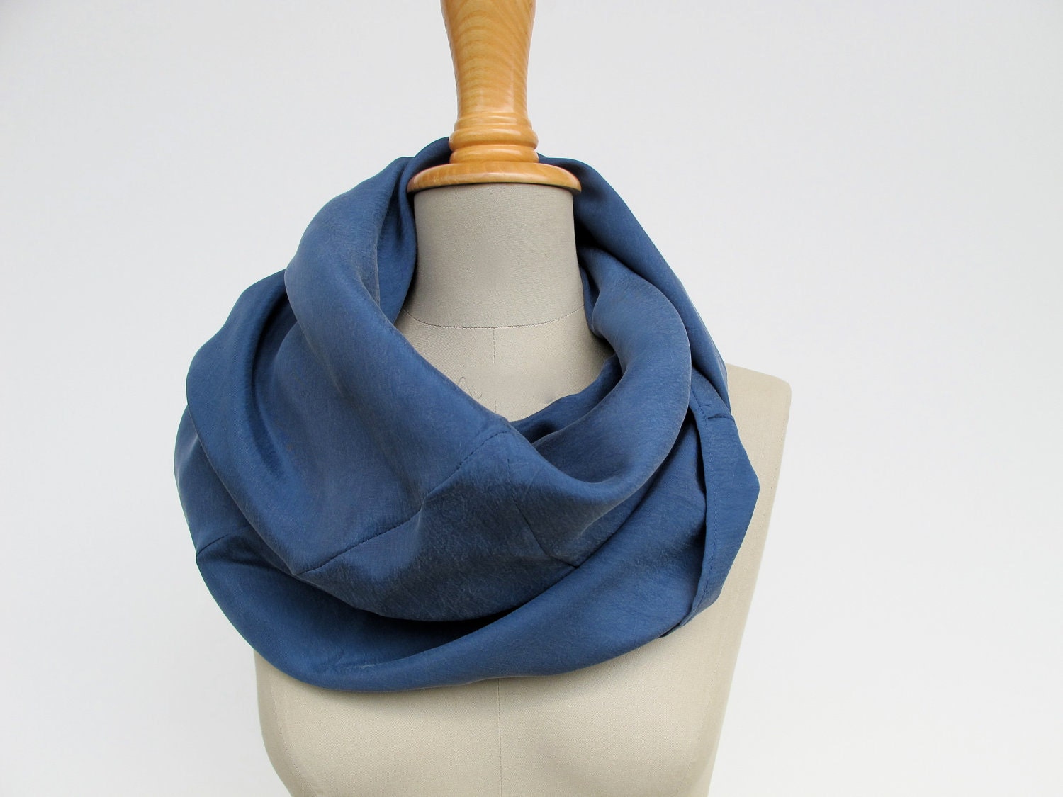 geometric scarf triangular in deep blue like silk