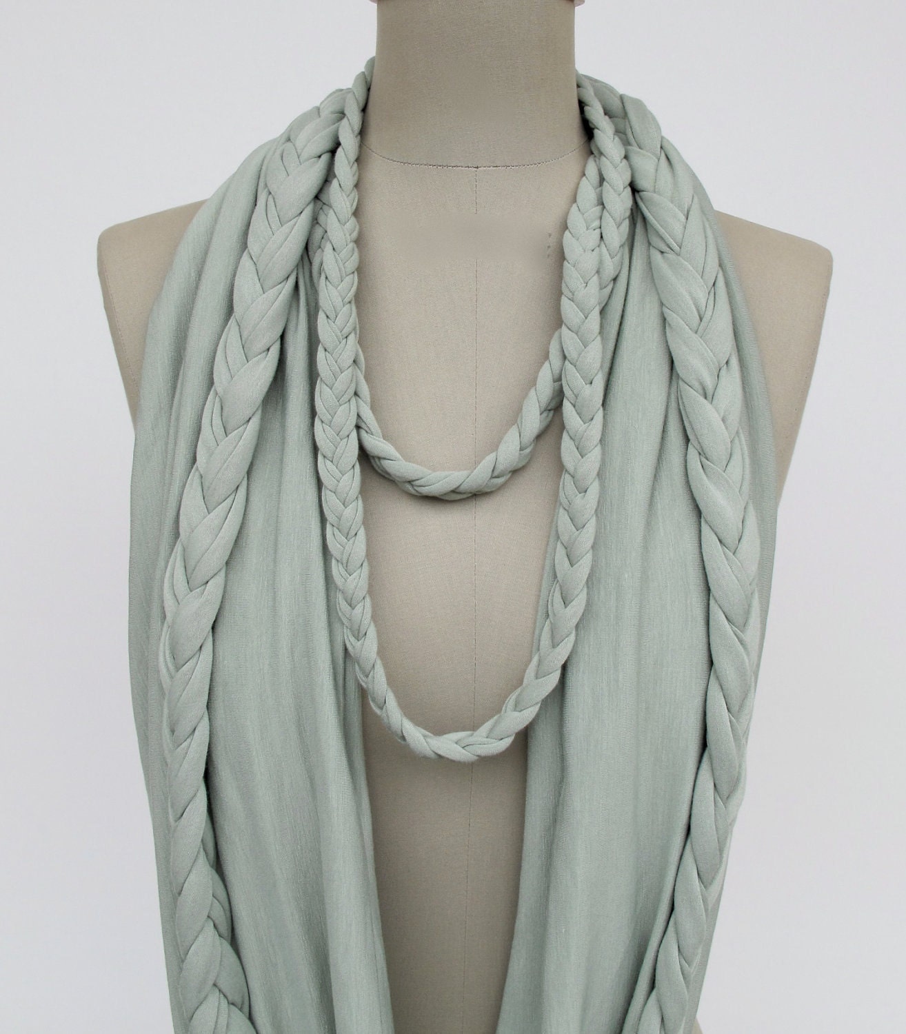 braided LOOP in light mint infinity scarf