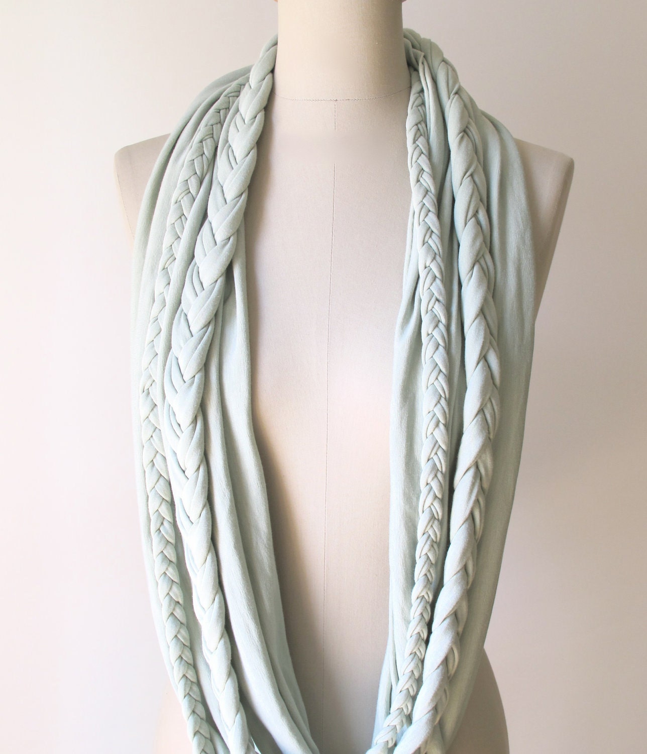 braided LOOP in light mint infinity scarf