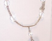 10% OFF - ON SALE - Gemstone and Swarovski Crystal Jewelry - Rose Quartz Heart Necklace