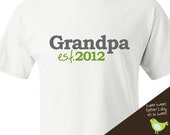 Personalized Father's Day year established Tshirt for grandpa