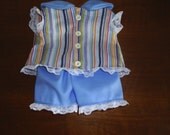 American Girl Doll clothes HandMade Clothes fits Gotz Shorts and Blouse 16 inch doll