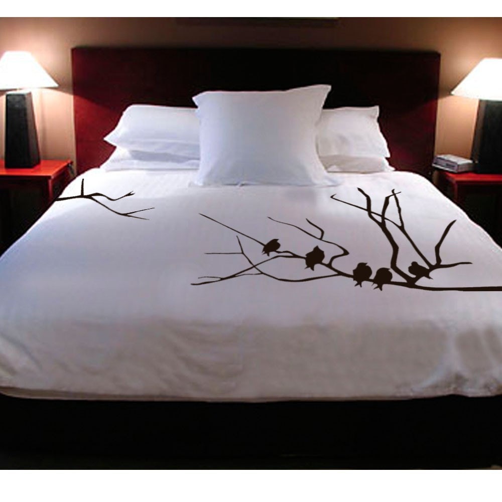 Handpainted Winter Tree w/ Birds Duvet w/ pillow case by ShaNickers-- Twin Size