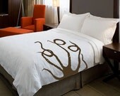 CUSTOMIZABLE ShaNickers Octopus Handpainted Duvet w/ Shams-Queen Size