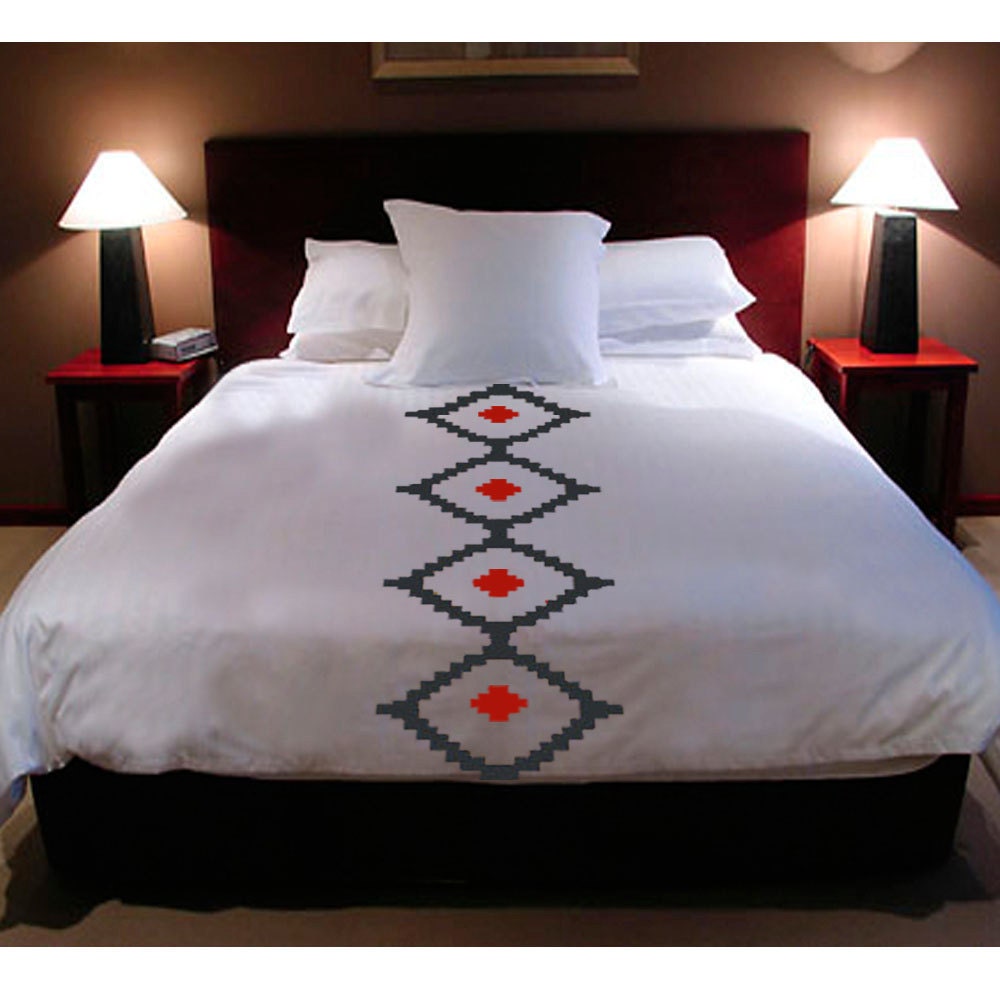 CUSTOMIZABLE ShaNickers Handpainted "Kuba" Duvet w/ Shams-Queen Size