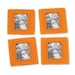 Glass Coaster Picture Frame Set of 4- Orange