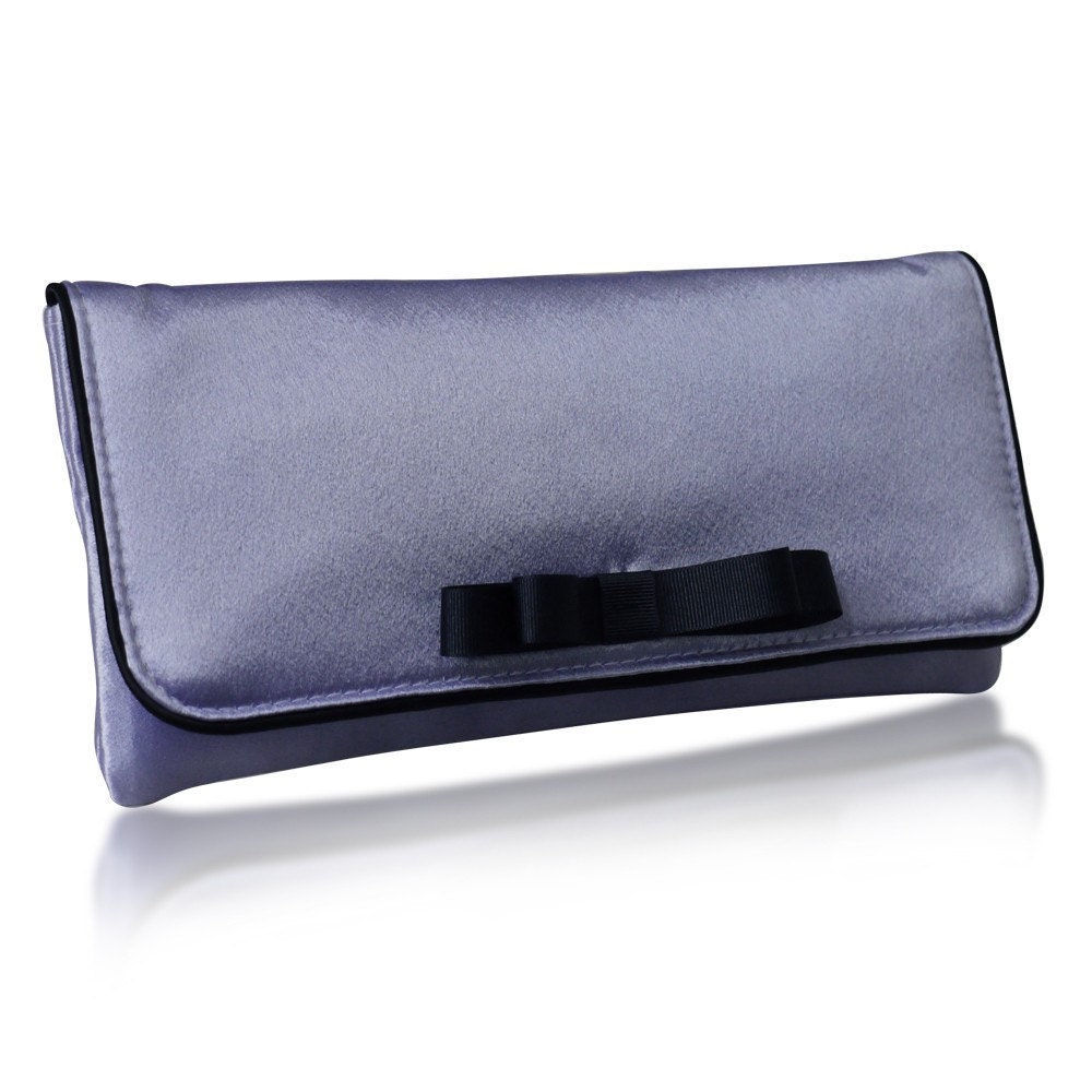 Lavender satin Darcy clutch purse