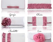 Custom bridal and bridesmaids clutch choose your accent color