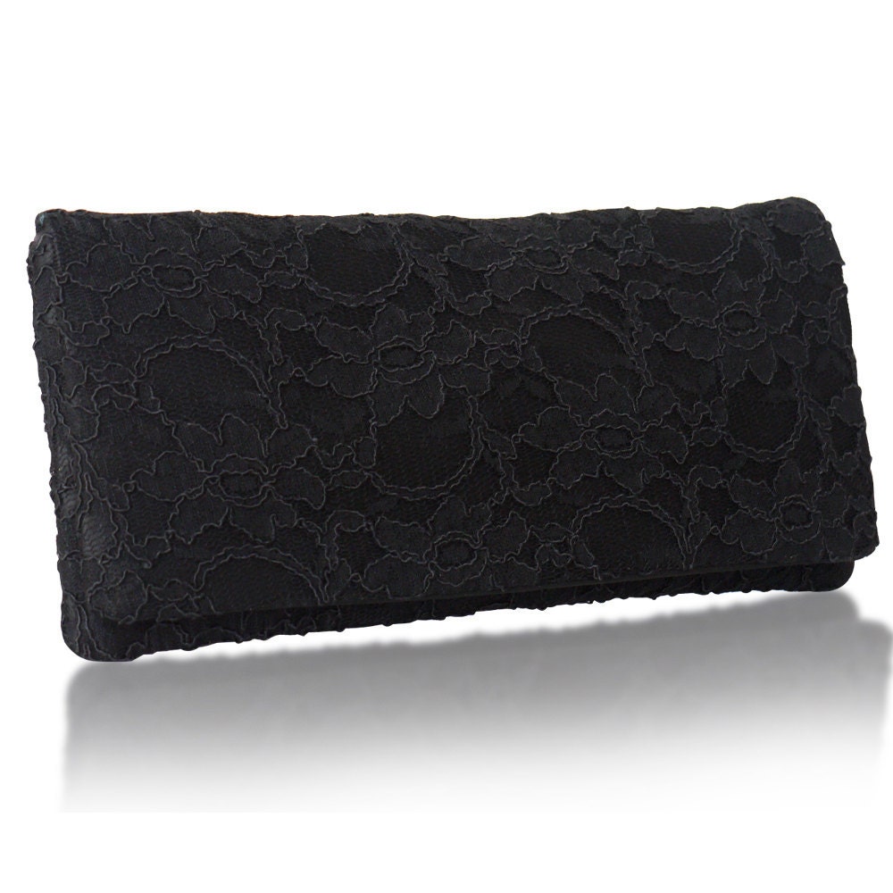 Black lace Astrid clutch purse