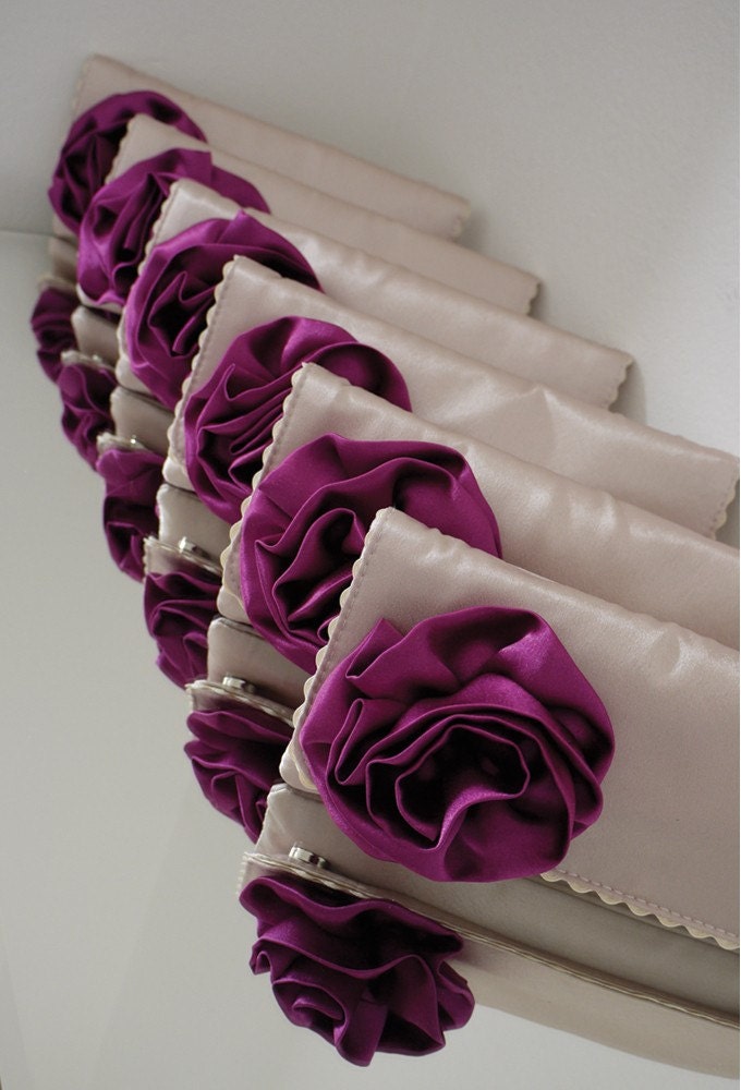 Bridal party clutches custom made in a color scheme of your choice