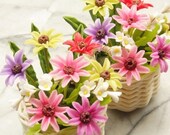 Miniature Polymer Clay Flowers Supplies Chrysanthemum 1 basket