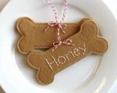 Dog Bone Ornament / Free Personalization